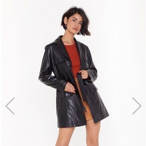 Nasty Gal Leather Trench Coat